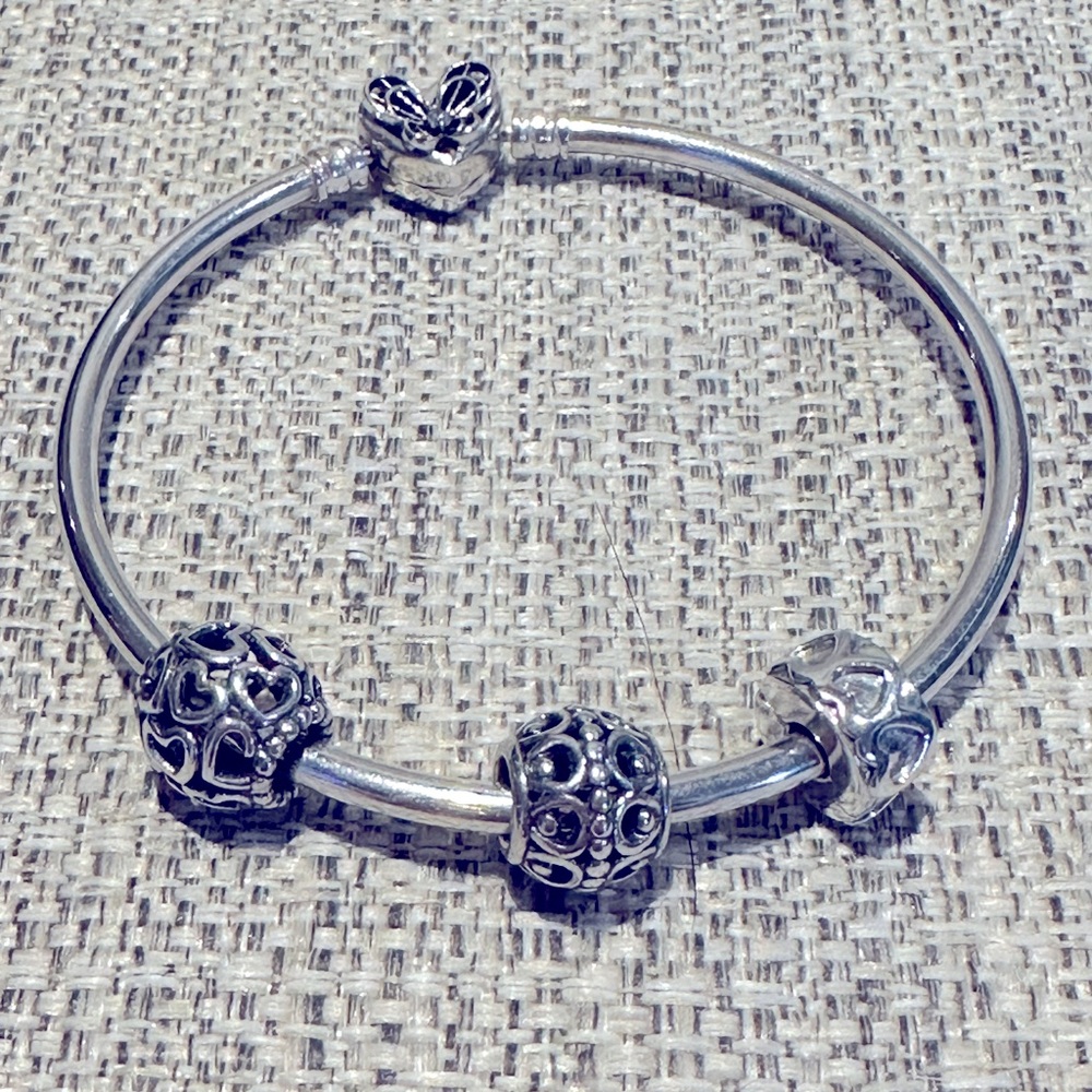 Silver Pandora Charm Bracelet with Charms